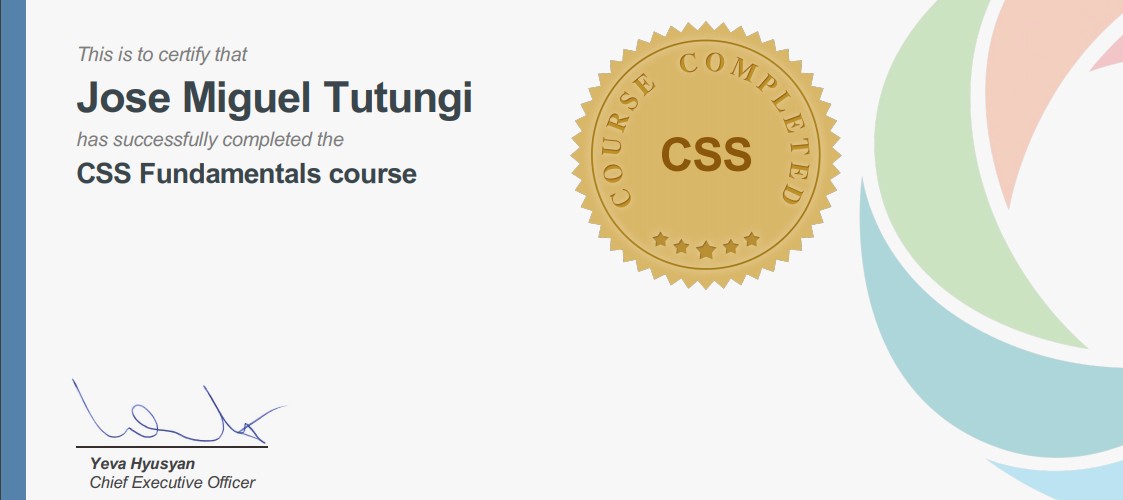 Certificado de CSS3